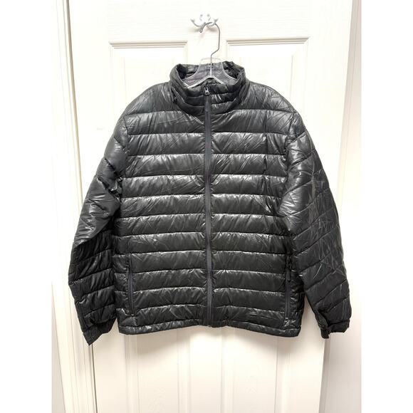 Sportscaster Men’s Down Puffer Jacket Black Size L Zip Up Lightweight Coat - Picture 1 of 10